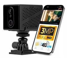 Mini išmani 4G IP kamera, 3MP, Full HD, juoda, slapta