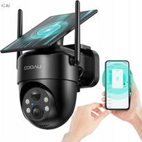 Lauko saulės kamera COOAU, Wi-Fi, 360° pasukama, IP66, 2K, 3MP