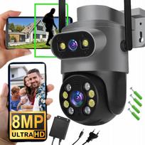 Lauko WiFi IP kamera, 8MP, 4K, pasukama, su garsu, SD kortelės palaikymas