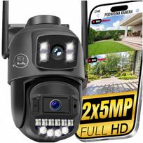 Lauko IP vaizdo stebėjimo kamera su 2x5MP, WiFi, sukiojama, FHD, su judesio aptikimu