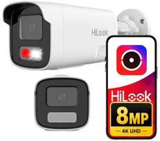 Lauko vaizdo kamera HiLook IPC-B480HA-LUF/SL, 8 MP, su įsibrovimo prevencija
