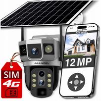 Saulės energija maitinama pasukama kamera su 3 objektyvais, 12 MP, SIM kortelė, 4G, 10x priartinimas