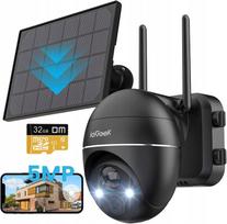 Lauko saulės IP WiFi kamera, UHD 5MP, 4x priartinimas, su baterija