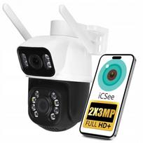 Lauko IP kamera su WiFi, ICSEE, dviem objektyvais, 3 MPx, Ultra HD, 2.4/5 GHz