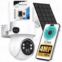 Lauko saulės kamera su WiFi, IP, sukinėjama, 4MP Full HD, sekimas, ICSEE, 32GB