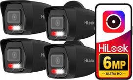 Lauko IP kamera HiLook Hikvision 6 Mpx 4x IPC-B160HA-LU, juoda, PoE
