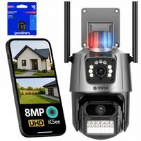 Lauko IP kamera 8MP, WiFi, 3in1, 2x priartinimas, 4 ICSEE objektyvai, signalizacija