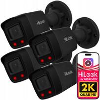 Vaizdo stebėjimo kamera HILOOK BY HIKVISION IPC-B141H-C, 4MP, 2K+, IP67, juoda, 4 vnt.