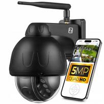Lauko pasukama WiFi kamera 5MP su garsu, metalinė, juoda, PTZ