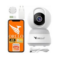 Vidaus IP kamera ORLLO TW1, 8MP, 4K, su WiFi, mikrofonu ir garsiakalbiu, pasukama