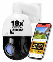 Sukiojama IP kamera su PoE, 5MP, garsu, 18x optiniu priartinimu, IP67, IR iki 80 m