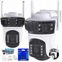 Lauko WiFi IP kamera ICSEE, 6MP, QHD, su triguba sukama kamera, kortelės palaikymas