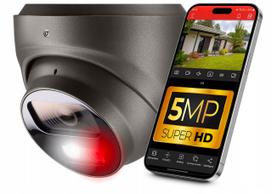 Vaizdo stebėjimo IP kamera 5MPx, PoE, 2.8 mm, su garsu, IP67, pilka, kupolo formos