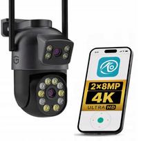 Lauko IP vaizdo kamera, 2x8MP, dviguba, 5x optinis priartinimas, WiFi, judesio aptikimas, FULL HD