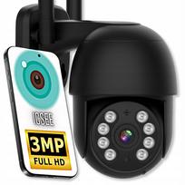 Lauko WiFi kamera ICSEE, 3MP, judesio sekimas, 1536p, juoda, su SD kortelės palaikymu
