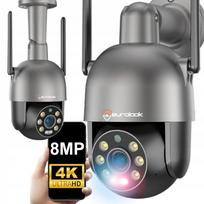 Lauko WiFi IP kamera, 8MP, 4K, su judesio jutikliu, mikrofonu ir apšvietimu