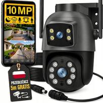 Lauko WiFi kamera su pasukama galvute, dvigubu IP, ZOOM, 10 Mpx, judesio aptikimu ir aliarmu