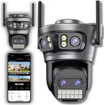 Lauko WiFi IP kamera su 4 objektyvais, 5MP, sukiojama, su priartinimu