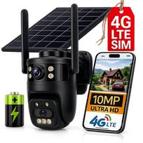 Lauko saulės kamera su GSM 4G LTE, 10 MP, dviem objektyvais, skirta SIM kortelei, pasukama