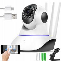 Vidaus IP WiFi kamera kūdikiui su garso ir judesio jutikliu, pasukama