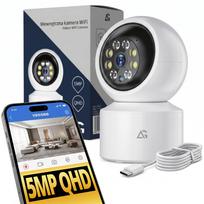 IP vaizdo kamera 5MP su LED, WiFi, sukiojama, kūdikių stebėjimui, QHD, išmanus judesio aptikimas