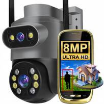 Lauko IP kamera su 8MP dviguba kamera, WiFi, pasukama, AI funkcijos, garsas