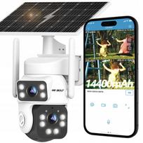 Lauko belaidė 2K (3MP+3MP) saulės baterijos IP vaizdo kamera, 8W, su WiFi, ištisiniu įrašymu