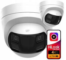 IP vaizdo kamera HILOOK 8MP 4K panoraminė 180°, su spalvotu vaizdu, mikrofonu, garsiakalbiu, PoE
