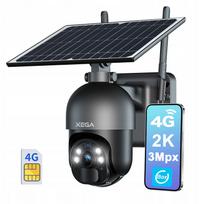 Lauko saulės kamera, sukama, su SIM kortele, 4G LTE, 2K, 3MP