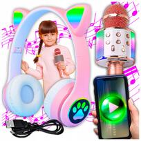 Belaidės vaikų ausinės su „Bluetooth“ mikrofonu karaokei