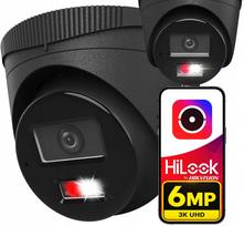 Lauko IP kamera 6MP HiLook IPCAM-T6-30DL, PoE, juoda