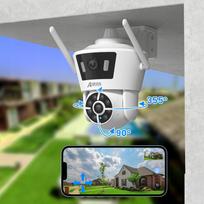 Lauko IP kamera Anran P7, dvigubas objektyvas, WiFi, automatinis sekimas, ICSEE
