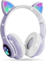 Vaikiškos belaidės ausinės su LED ausytėmis, Bluetooth 5.0