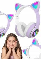 Violetinės belaidės ausinės vaikams su mikrofonu