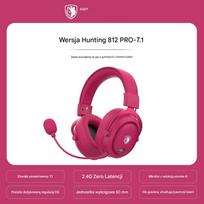 Belaidės žaidimų ausinės SADES-812, 2.4G ir Bluetooth, rožinės