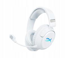Belaidės žaidimų ausinės HyperX Cloud Flight 2, baltos, Bluetooth / 2.4 GHz