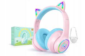 Vaikiškos belaidės ausinės LOBKIN S16 su LED ir Bluetooth