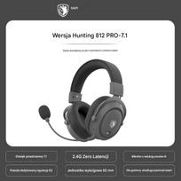 Belaidės žaidimų ausinės SADES-812, 2.4G ir „Bluetooth“, pilkos