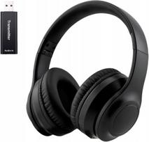 Belaidės ANC BT 5.3 ausinės su 3-ių jungčių siųstuvu (USB/RCA/AUX)