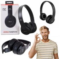 Belaidės ausinės P47 su mikrofonu, Bluetooth, LED, SD kortelės palaikymas