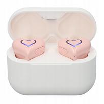 Belaidės ausinės su Bluetooth 5.3, HEART, rožinės
