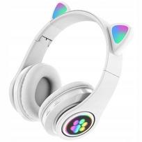 Sulankstomos belaidės ausinės su LED katės ausytėmis, Bluetooth 5.0, FM