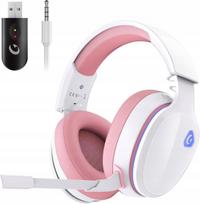 Belaidės žaidimų ausinės Captain 300 Pink su mikrofonu ir RGB apšvietimu