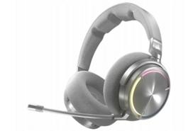 Belaidės ausinės Corsair Virtuoso Max, sidabrinės, ant ausų