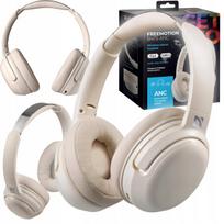 Belaidės ausinės su lankeliu, Bluetooth 5.4, iki 50 val. grojimo, ANC, smėlio spalvos, tinka žaidimams