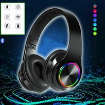 Belaidės Bluetooth ausinės su RGB apšvietimu ir mikrofonu vaikams
