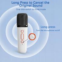 Nešiojamas mikrofonas ir garso rinkinys mini karaoke su Bluetooth, 2 mikrofonai