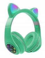 Belaidės Bluetooth vaikų ausinės su ausytėmis, žalia