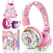 Vaikiškos belaidės ausinės JYPS Unicorn rožinės, Bluetooth 5.0