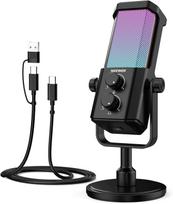 USB mikrofonas su kryptine garso ėmimo funkcija, AI triukšmo slopinimu ir RGB apšvietimu